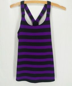 Athleta Purple Black Striped Tank Top Athletic